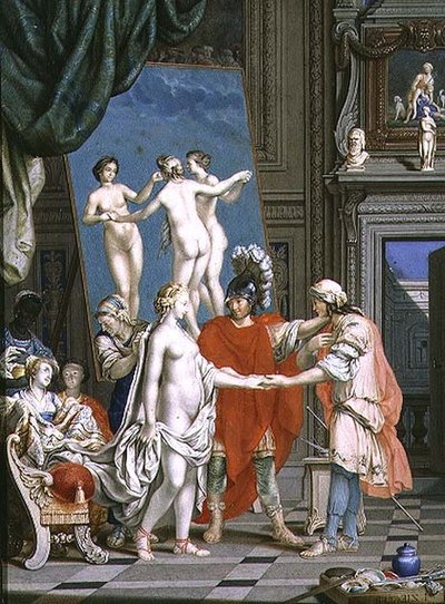 Alexander den store (356-323 f.Kr.) introduserer Campaspe til Apelles (4. århundre f.Kr.) av Jacob Ziegler