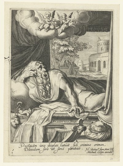 David som en angrende synder Åtte angrende syndere fra Det gamle og nye testamente (serietittel) av Jacob de Gheyn (II) (workshop of)
