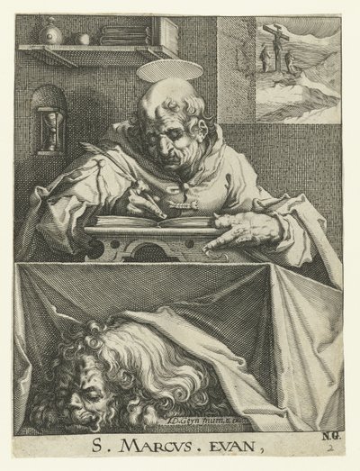 Evangelist Mark De fire evangelistene (serietittel) av Jacob de Gheyn (II) (workshop of)