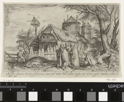 Landskap med romfolk på gården Landskap (serietittel) av Jacob de Gheyn (II)