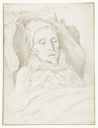 Portrett av prins Maurice på hans dødsleie av Jacob de Gheyn (II)