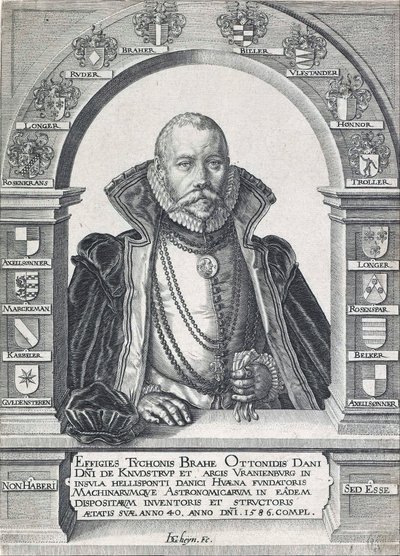 Portrett av Tycho Brahe 1546 - 1601, pub. 1586. av Jacob de Gheyn