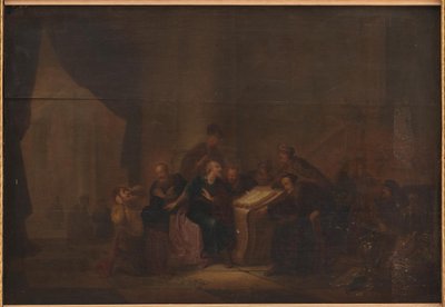 Judas kaster ned sølvstykkene i tempelet av Jacob de Wet d.Æ.