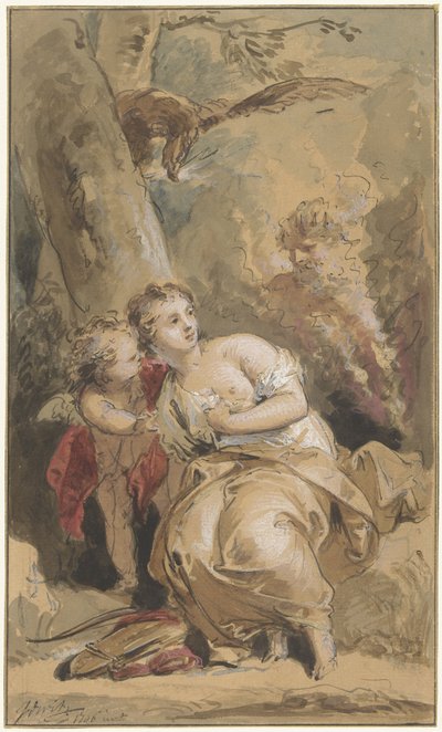 Callisto, Amor og Jupiter med ørnen av Jacob de Wit