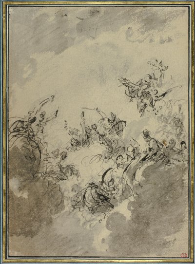 Studie for Apotheosis of Hercules av Jacob de Wit