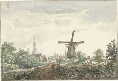 Utsikt over Leusden-veien til Amersfoort av Jacob van Liender