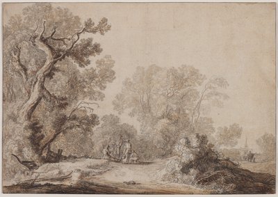Bønder på kanten av en skog, ca. 1630. av Jacob van Mosscher