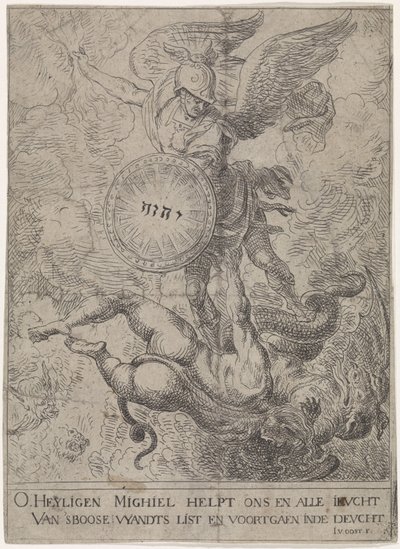 Saint Michael vokter himmelens porter av Jacob van Oost (I)