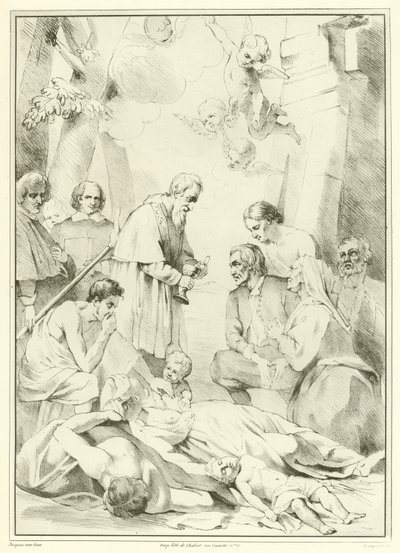 St Macarius av Ghent gir hjelp til pestens ofre av Jacob van Oost