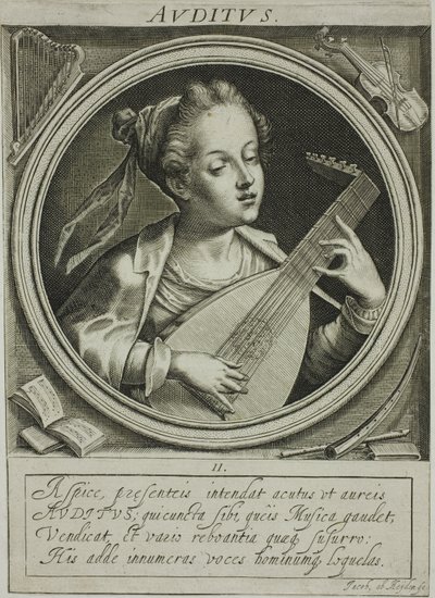 Lyd, plate to fra De fem sansene av Jacob van der Heyden