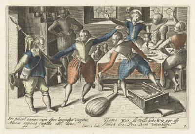 Studentenfeest En forkjemper for ikonografiske vitser blant studenter (...) (serietittel) av Jacob van der Heyden