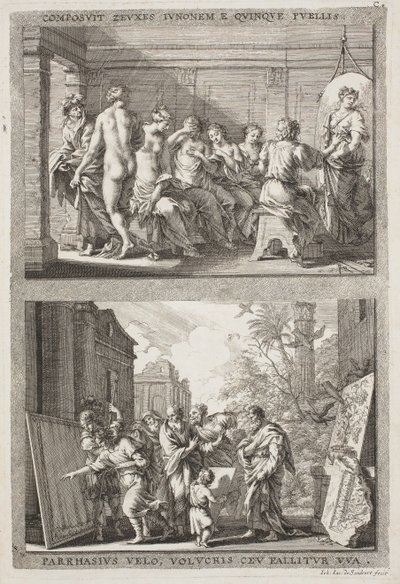 Zeuxis og Parrhassius av Jacob von Sandrart