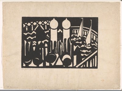 Komposisjon XVI nr. 2 (original tittel på objekt) av Jacoba van Heemskerck (signed by artist)