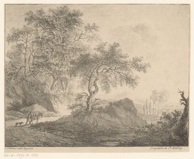 Eseldriver i fjellandskap av Jacobus Adrianus Weiland