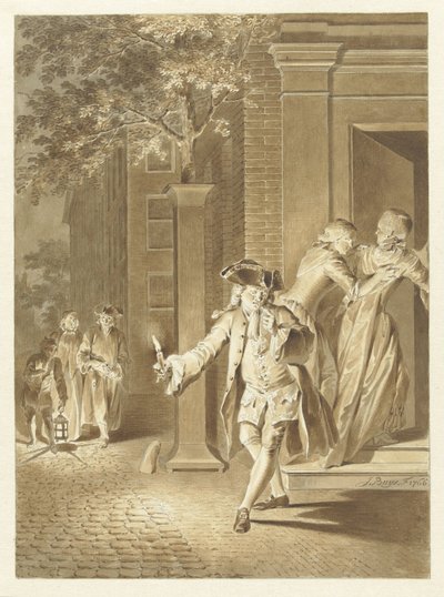 Scene fra Lubbert Lubbertse, eller den adelige bonden av Jacobus Buys