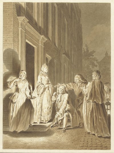 Scene fra Lubbert Lubbertse, eller den adelige bonden av Jacobus Buys