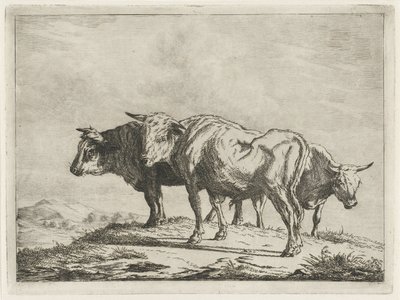 Tre okser av Jacobus Cornelis Gaal