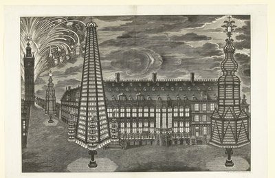 Belysning og fyrverkeri i Gent, 1717 av Jacobus Harrewijn