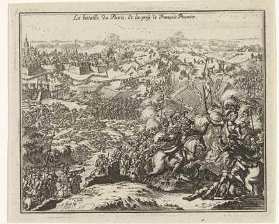 Slaget ved Pavia Fengsling av Frans I, konge av Frankrike La bataille de Pavie. Et la pris av François Priemier (tittel på objekt) av Jacobus Harrewijn