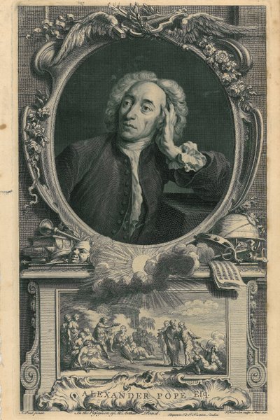 Alexander Pope av Jacobus Houbraken