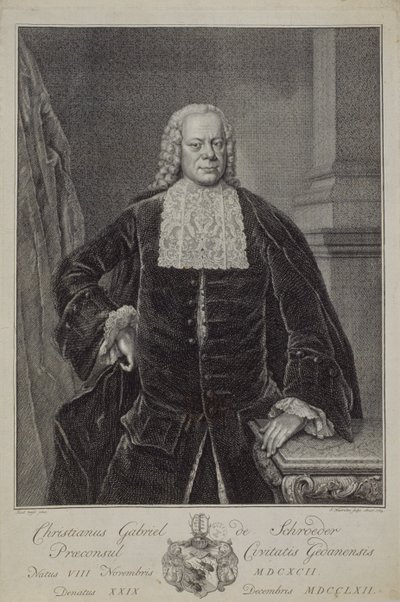 Christian Gabriel Schroder, 1764 av Jacobus Houbraken