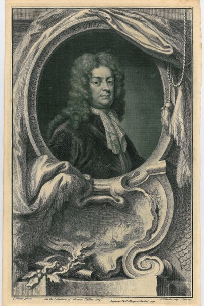 Edward Russell, jarl av Orford, ca. 1742 av Jacobus Houbraken