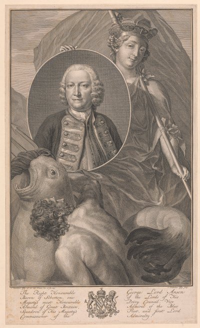 George Lord Anson av Jacobus Houbraken