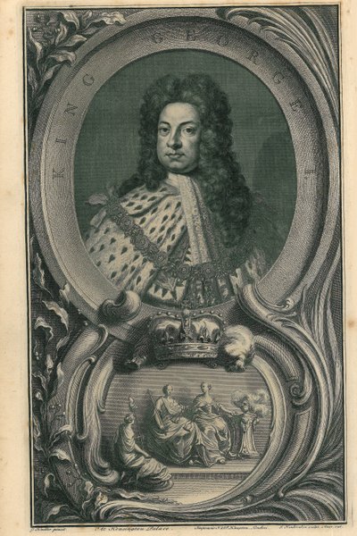 Kong George I av Jacobus Houbraken
