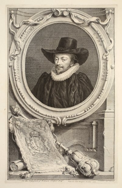 Portrett av erkebiskop Williams, Lord Keeper of the Seal, illustrasjon fra 