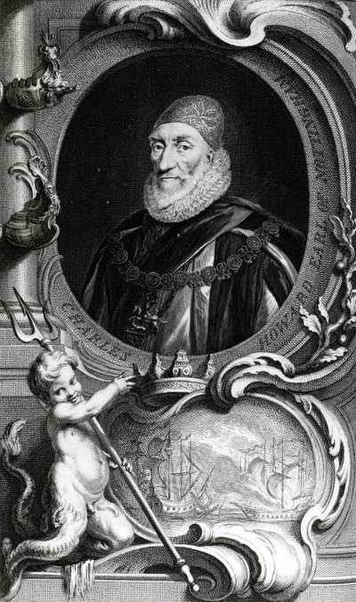 Portrett av Charles Howard, jarl av Nottingham, illustrasjon fra 