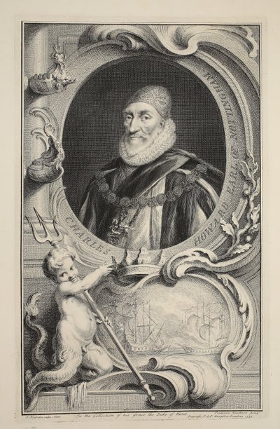 Portrett av Charles Howard, jarl av Nottingham, illustrasjon fra 
