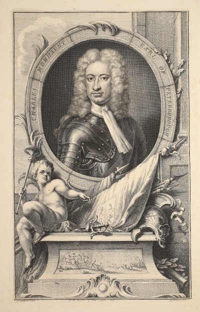 Portrett av Charles Mordaunt, jarl av Peterborough, illustrasjon fra 
