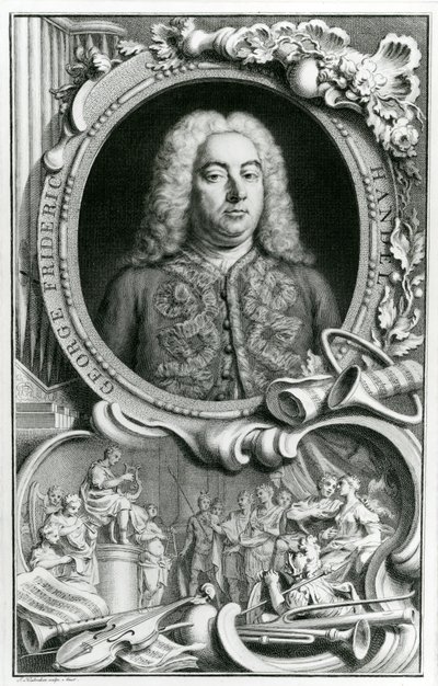 Portrett av George Frederick Handel, 1768 av Jacobus Houbraken