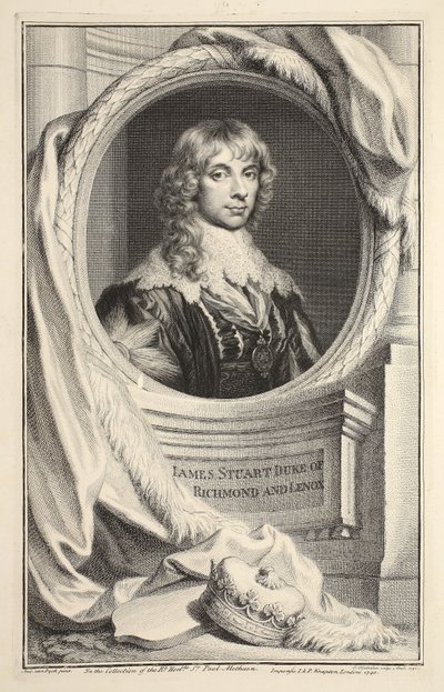 Portrett av James Stuart, hertugen av Richmond og Lennox, illustrasjon fra 