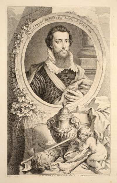 Portrett av Robert Devereux, jarl av Essex, 1601, illustrasjon fra 
