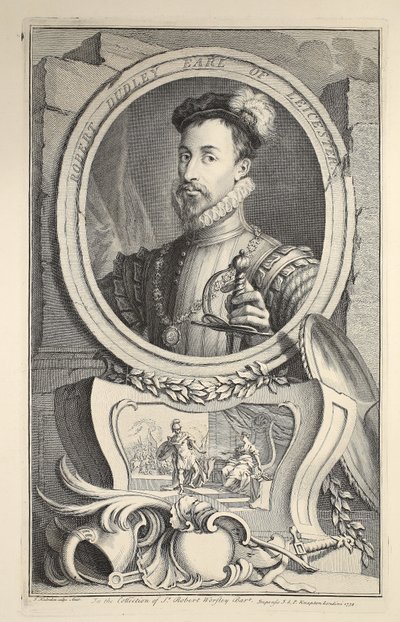 Portrett av Robert Dudley, jarl av Leicester, illustrasjon fra 
