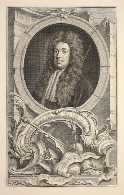 Portrett av Sidney, jarl av Godolphin, illustrasjon fra 