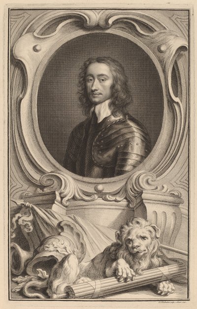 General Charles Fleetwood av Jacobus Houbraken after Robert Walker