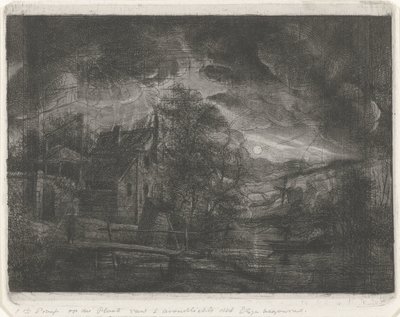 Landskap ved måneskinn av Jacobus Ludovicus Cornet