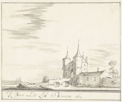 Porten på Lek i Vianen i 1607 av Jacobus Stellingwerff