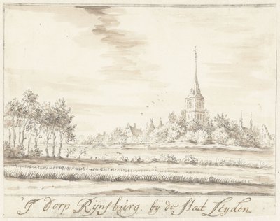 Landsbyen Rijnsburg av Jacobus Stellingwerff