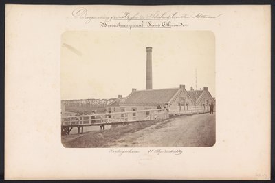 Øvre damppumpestasjon Prins Alexander / Kralingscheveer 18. september 1869 (tittel på objekt) Drenering av Plassen i Schieland øst for Rotterdam (serietittel på objekt) av Jacobus van Gorkom jr.
