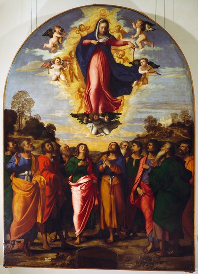 Antagelse av Jomfru av Jacopo (c.1480 1528) Palma
