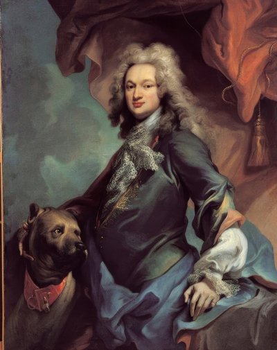 Portrett av en herre med en mastiff av Jacopo Amigoni