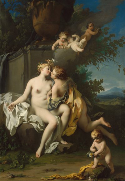 Flora and Zephyr, ca. 1730 (olje på lerret) av Jacopo Amigoni