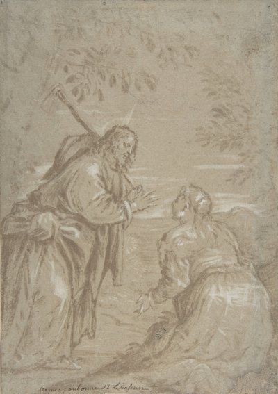 Kristus viser seg for den hellige Maria Magdalen Noli Me Tangere, ca. 1560. av Jacopo Bassano.