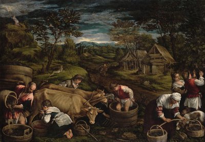 Harvest, (Moses mottar de ti bud), 1576 (for detaljer se 65690) av Jacopo Bassano