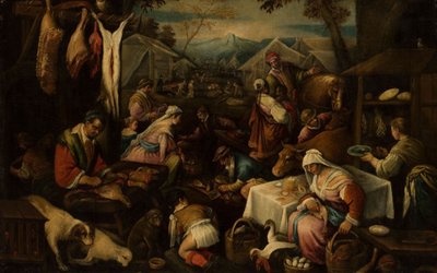 Markedsscene av Jacopo Bassano