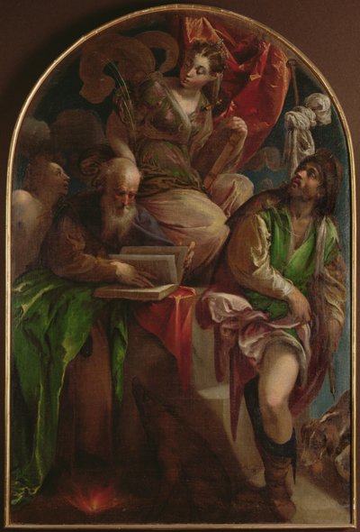 St. Justina av Padua tronet med St. Sebastian, St. Anthony Abbed og St. Roch, ca. 1557-60 av Jacopo Bassano