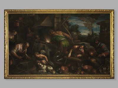 The Forge of Vulcan, ca. 1580-84 av Jacopo Bassano